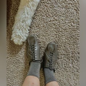 LEMARIE grey flat derbies NWT